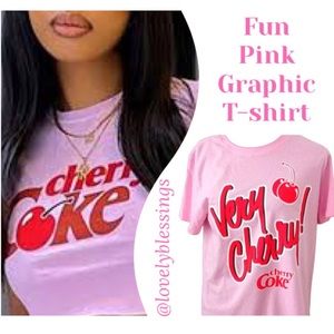 Very Cherry Coca Cola Pink Graphic T-shirt Coca Cola Collectible Collectors Item